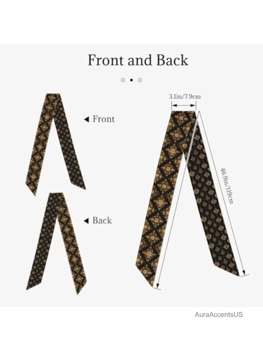 Silk-Like Satin Multi-Use Scarf, Neck Scarf & Handbag Handle Wrap for Women